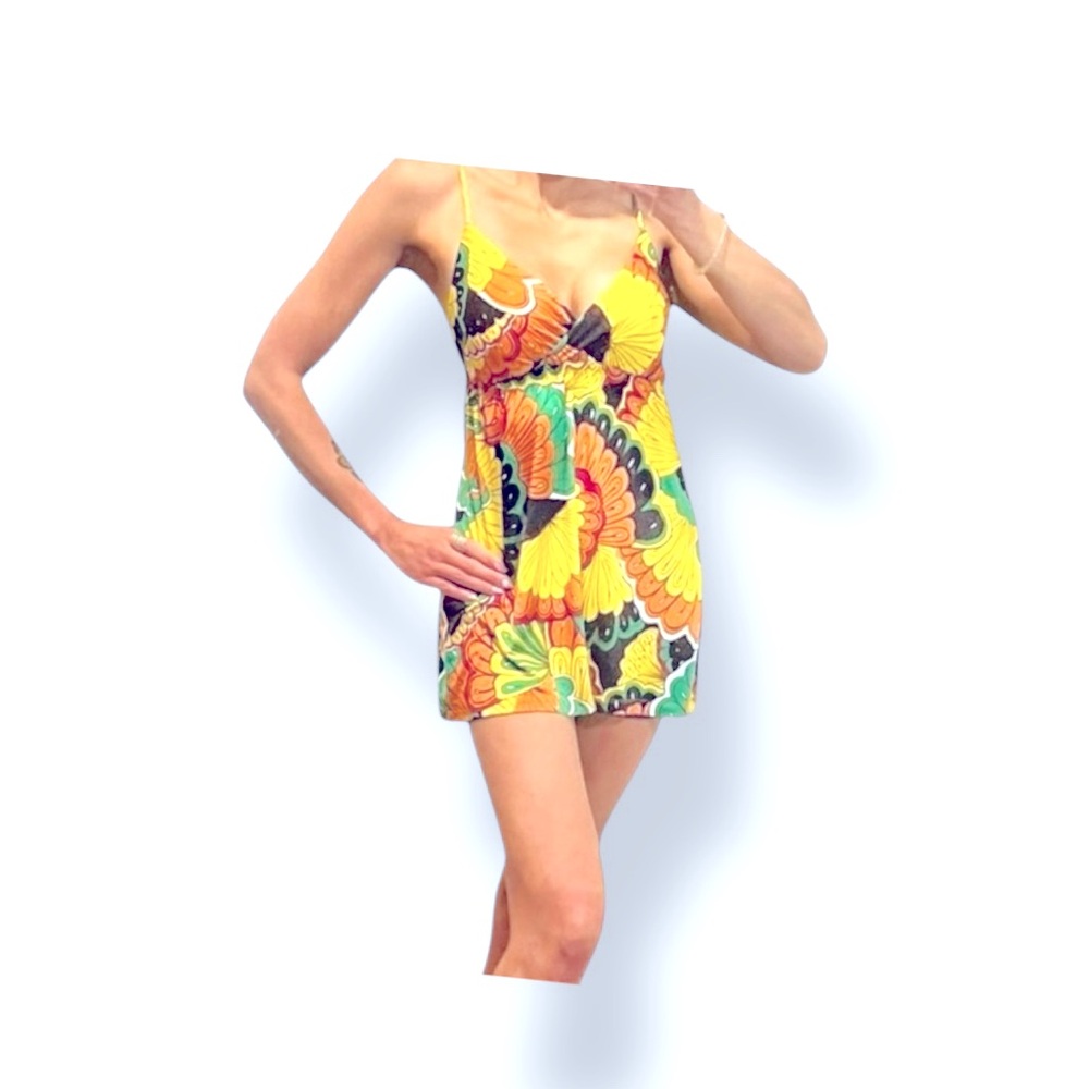 𝐉𝐀𝐂𝐐𝐔𝐄𝐋𝐈𝐍𝐄 𝐂𝐎𝐍𝐎𝐈𝐑 Flower Print Tunic Top/Mini Dress